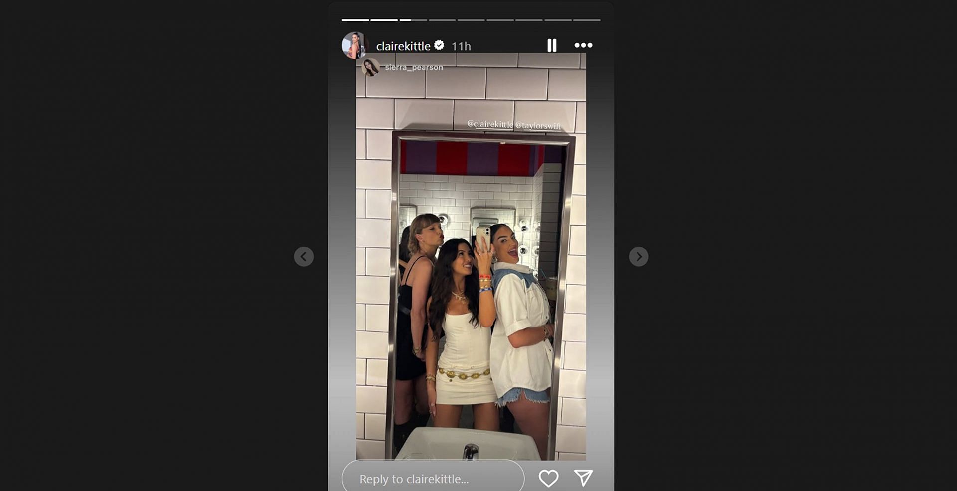 George Kittle's wife Claire shares unseen pictures with Taylor Swift from the TEU ladies night out /@clairekittle